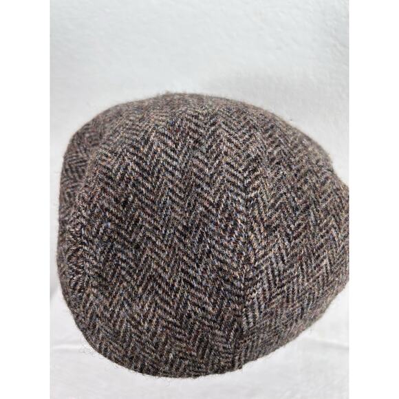 VINTAGE 100% WOOL HAND WOVEN HARRIS TWEED FLAT CAP - Picture 5 of 8